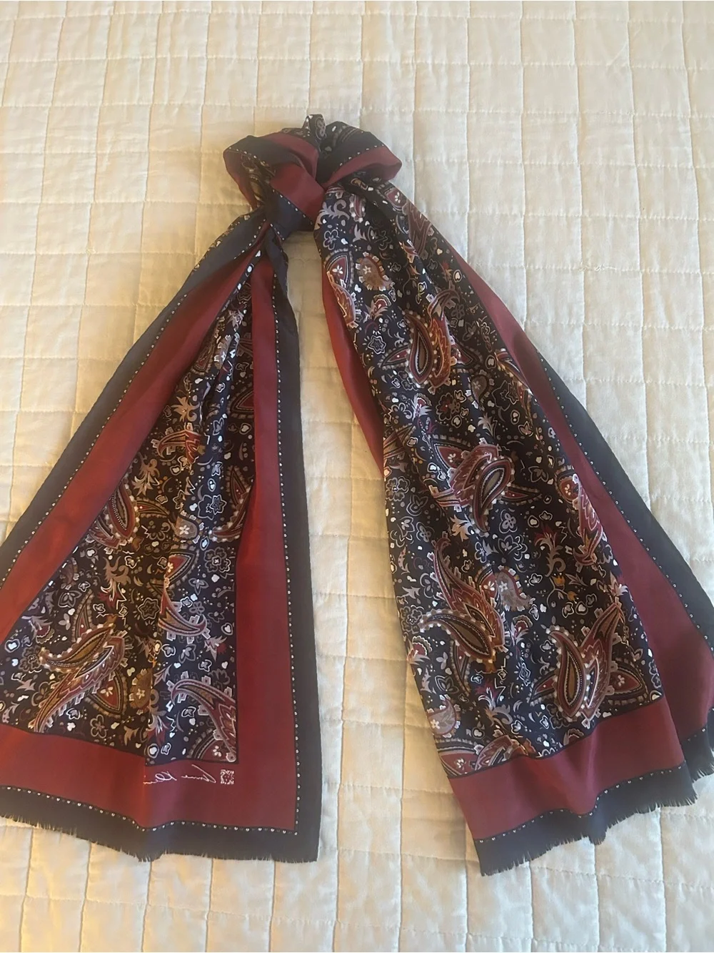 Gorgeous Paisley scarf in Burgundy and Black